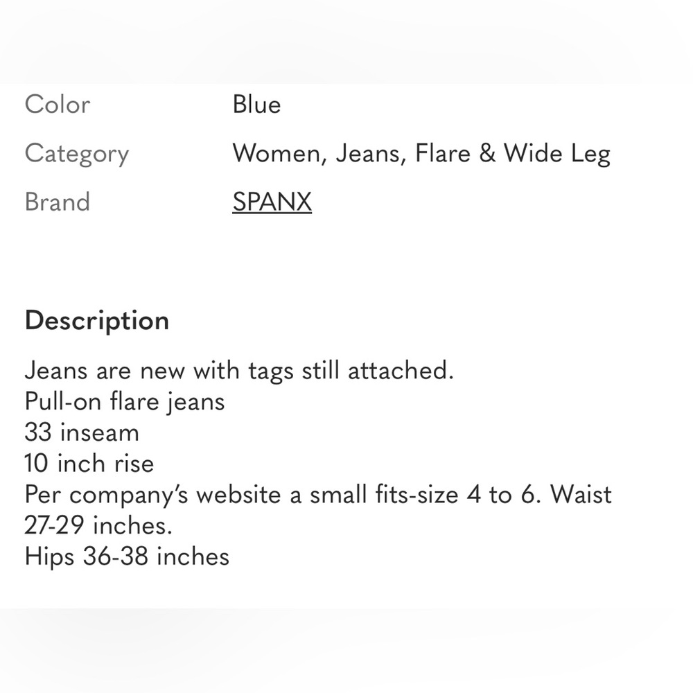 Perfect Spanx Pull On Flare Jeans small - Picture 7 of 7